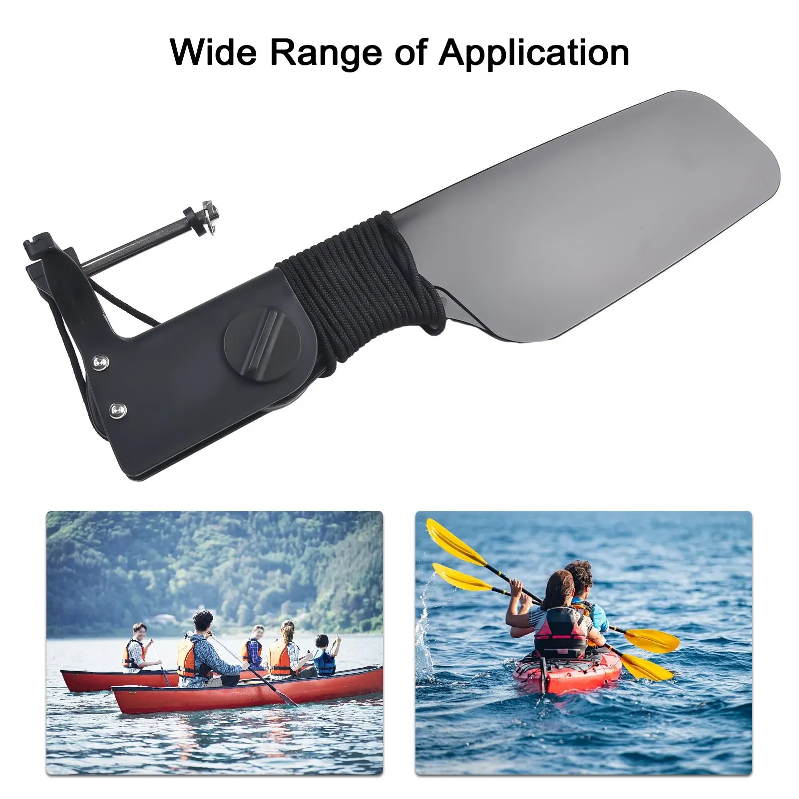 

Aluminum Alloy Watercraft Rafting Boat Canoe Kayak Rudder Foot Direction Control Parts Sailing Boat Tool Steering With Pulley