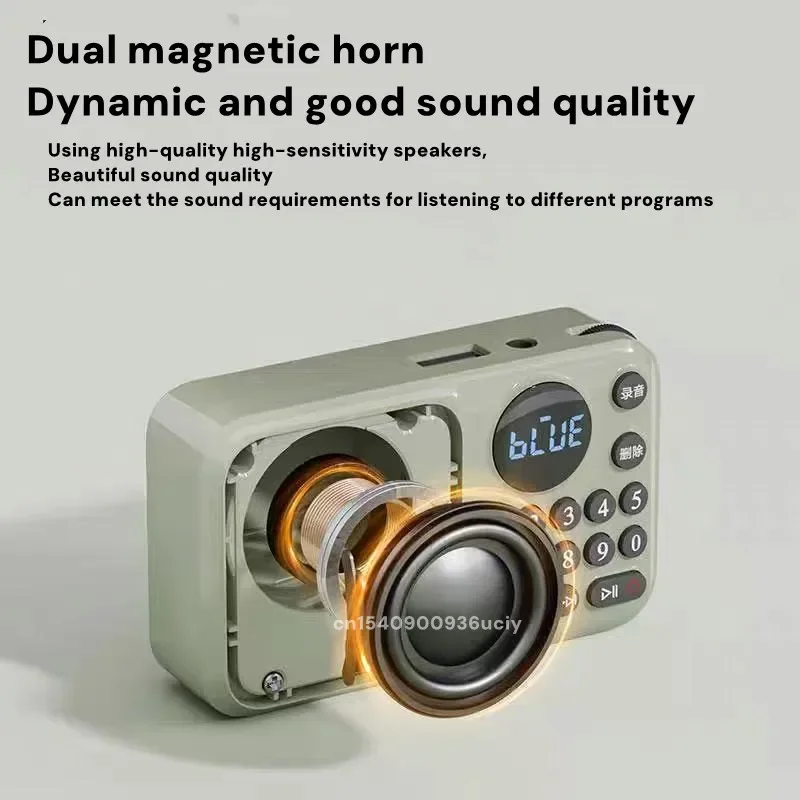 

SanSui U1 Портативный беспроводной Bluetooth-динамик Мини FM-радио Поддержка FLAC APE TF-карты USB Открытый музыкальный плеер Записывающее устройство