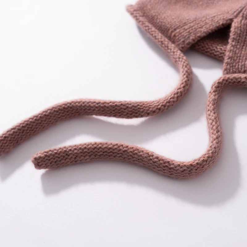 MERRILAMB Hohe Qualität Reinem Kaschmir frauen Winter Dicke Gestrickte Hut Im Freien Weiche Warme Ohrenschützer Aviator Caps Weibliche Bomber Hüte – Detail 21