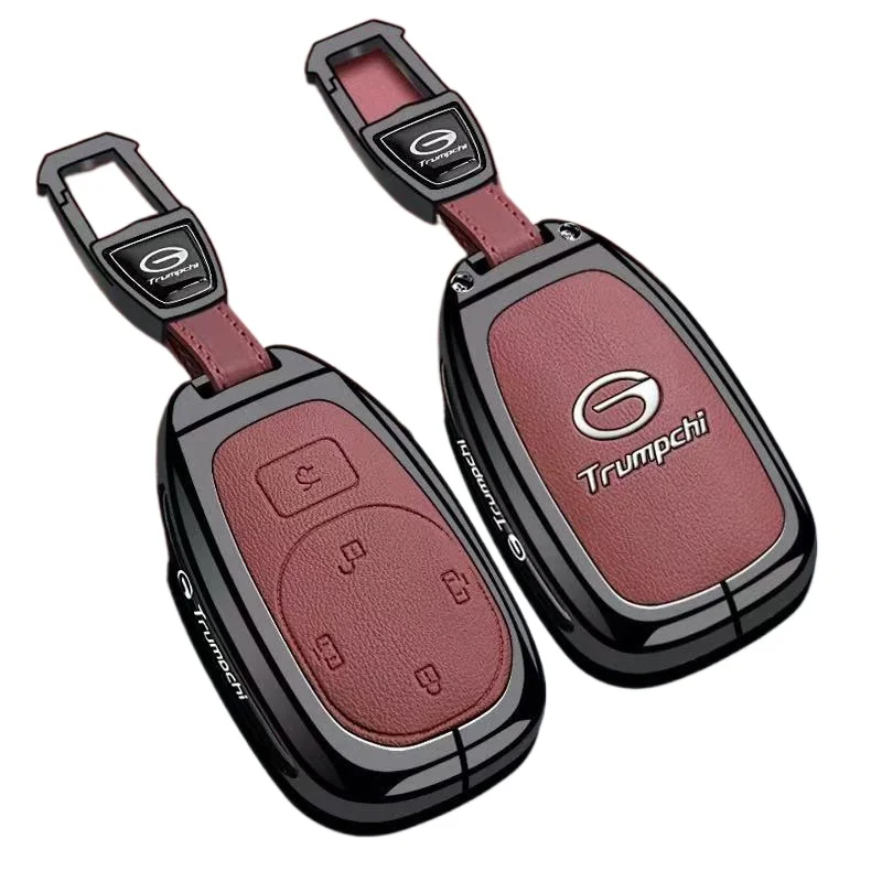 

Zinc Alloy Key Fob Cover for Trumpchi E9/E8/M8 New Energy/M8 Master, Heavy Duty Metal Protective Case Shell with Keychain