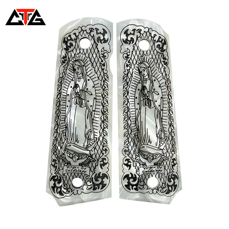 CTG 1911 empuñaduras personalizadas Paneles lisos Virgen María Virgen María Señora de Guadalupe