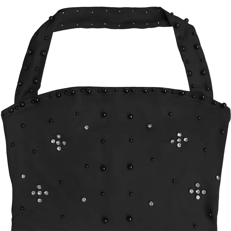 Doyerl Halter Backless Strapless Wedding Guest Dress Women Evening Nightclub Party Celebrity Sleeveless Prom Bodycon Maxi Dress