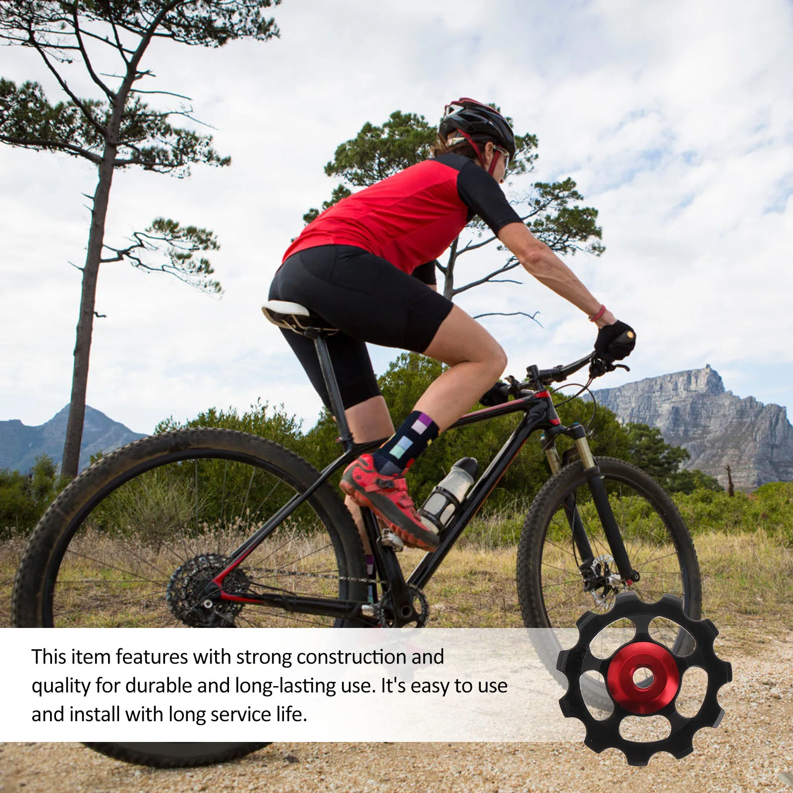 

2Pcs Rear Derailleur Pulley 11T Aluminum Alloy Material for Mountain Bike Wheel Replacement Strong Construction Easy