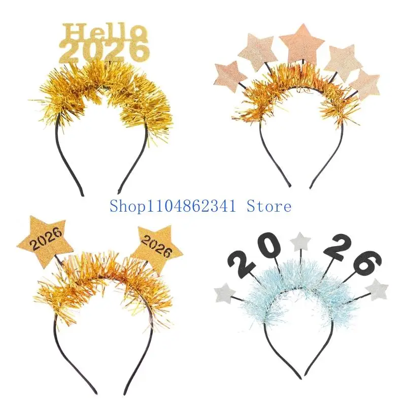 5asd New Year Headbands for Women Men New Year Eve Hat Hairbands Hair Accessories