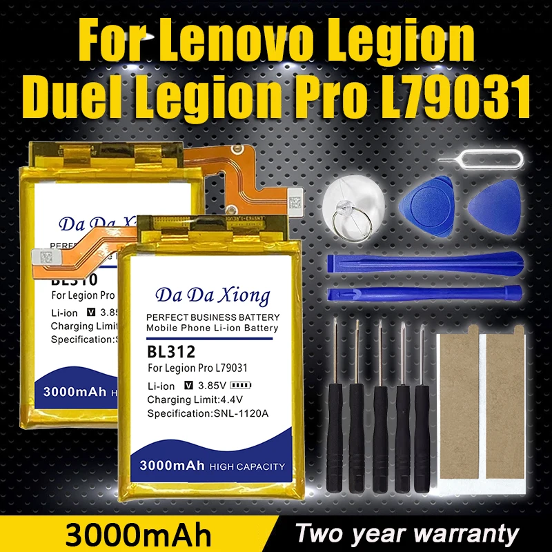 

New Battery For Lenovo Legion Duel Legion Pro L79031 BL310 BL312 Mobile Phone Battery 3000mAh