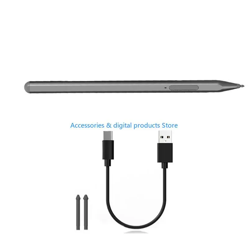 77JD Tablet Styluses Pen 1024Pressure Levels Replaceable Tip for Go/Laptop