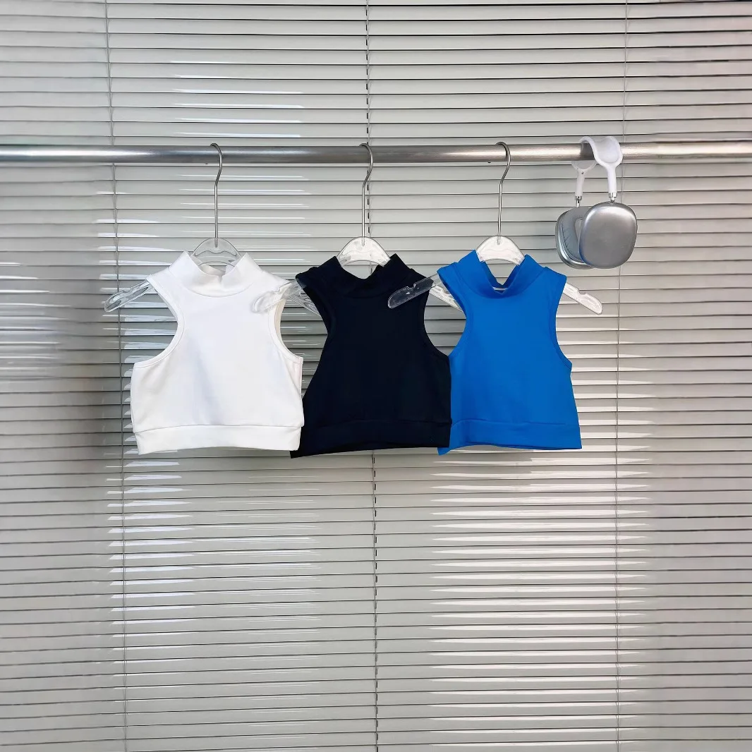 

irregular sleeveless vest high collar middle older aged children tank top hip hop dance kids clothes baby girls tops 3 to 16 yrs