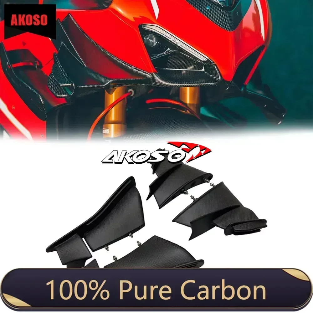 Full 3K Carbon Fiber Wing Motorcycle Body Side Winglet Fairings Kits Winglets kit For Ducati Panigale Superleggera V4 2018 -2021