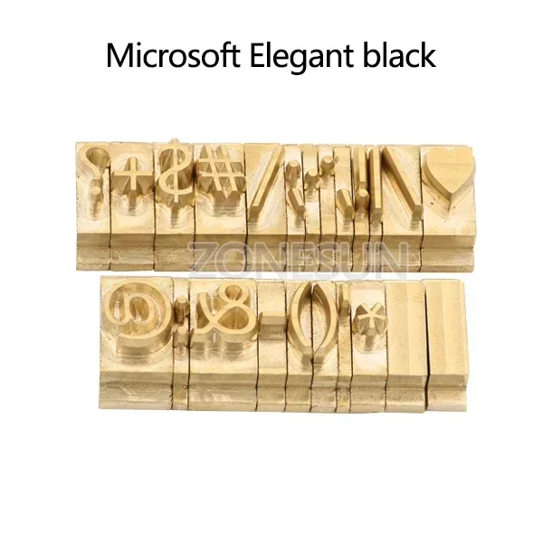 ZONESUN Foliedruk Letter Beweegbare Messing Mal Aangepast Logo Alfabet Symbool Druk Stempel Verlangen Gereedschap Branding Ijzer Leer