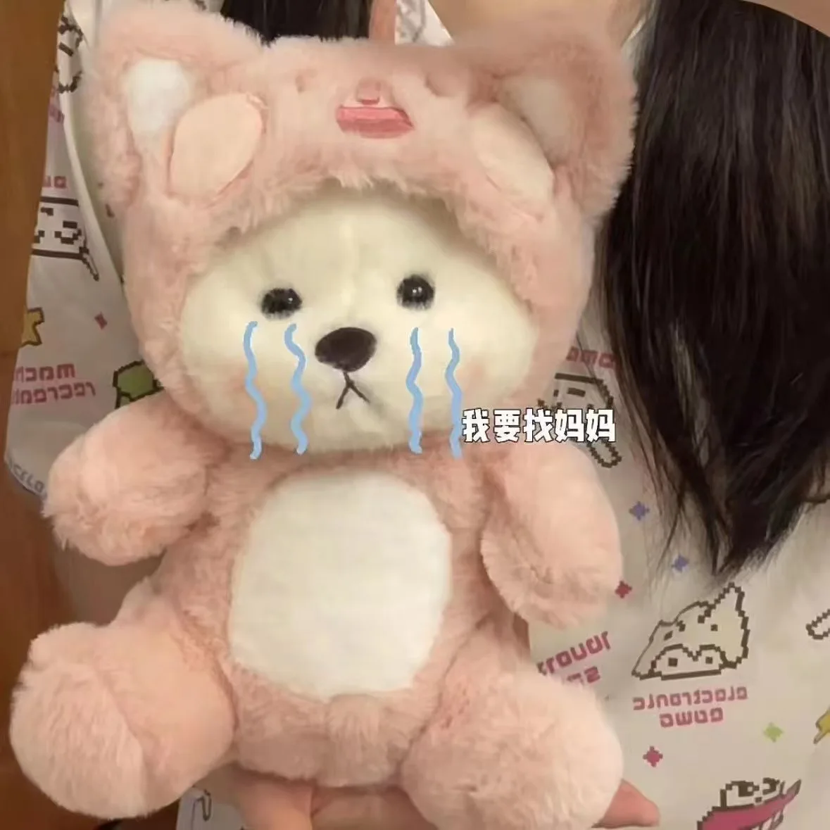 Hot Selling Lena Bear Cross-dressing Doodle Cat Little Bear Rag Doll Plush Toy Creative Doll Sleeping Birthday Gift Pillow