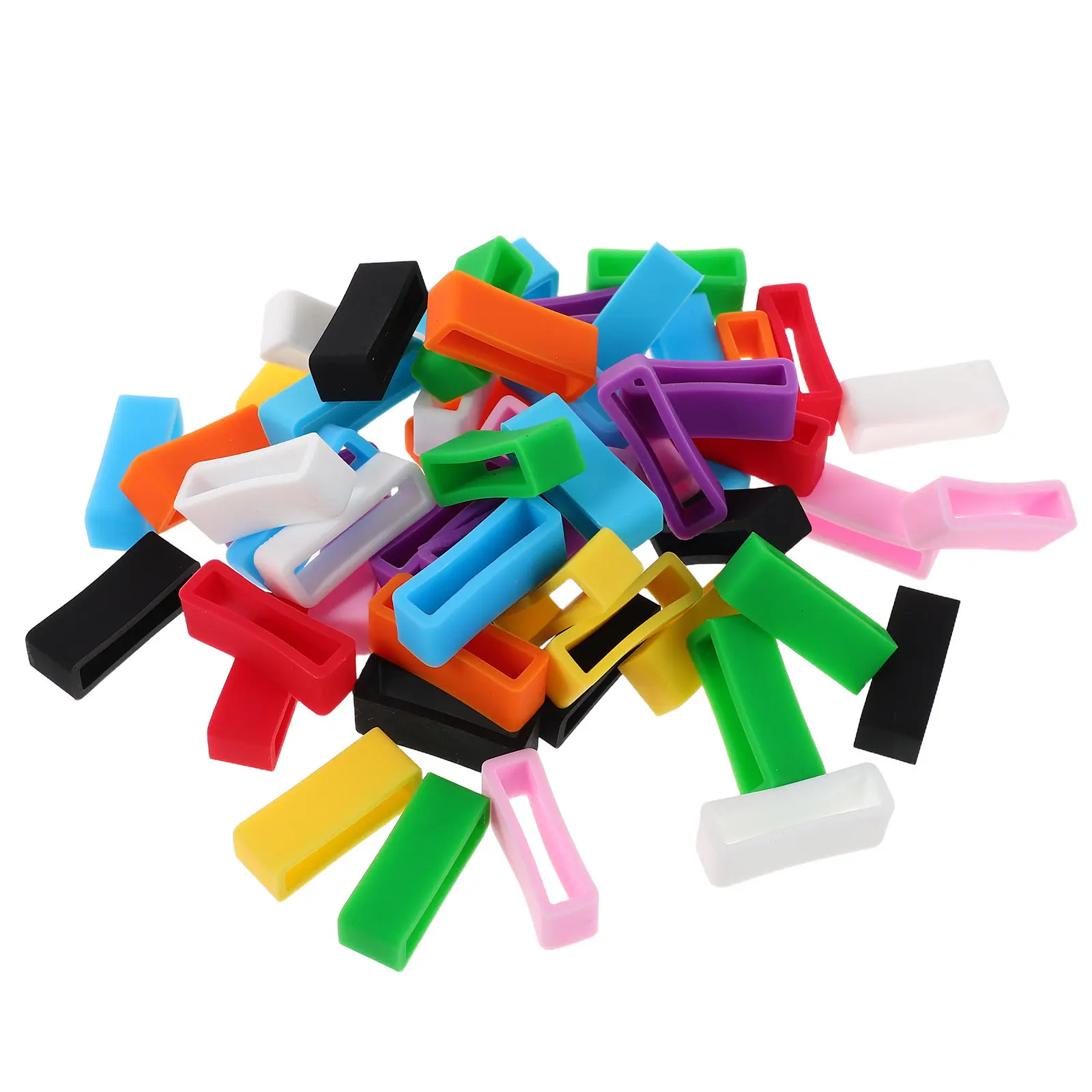 50Pcs Silicone Watch Strap Keeper Rings Comfortable Minimalist Sweatproof Band Loop Holders for Smartwatch Fitness Watch