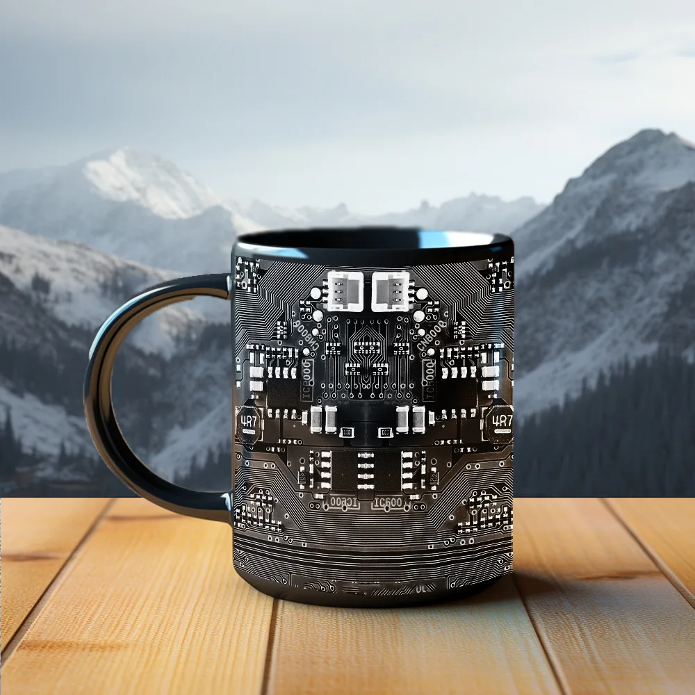 New product in January, circuit main board circuit ceramic mug, industrial man birthday gift water cup