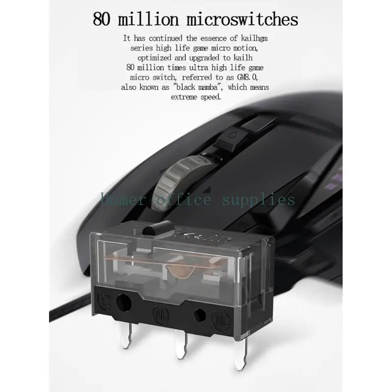 

K43B Micro Button 80 Million Life Mouse Replacement Accessories Gold Contactor