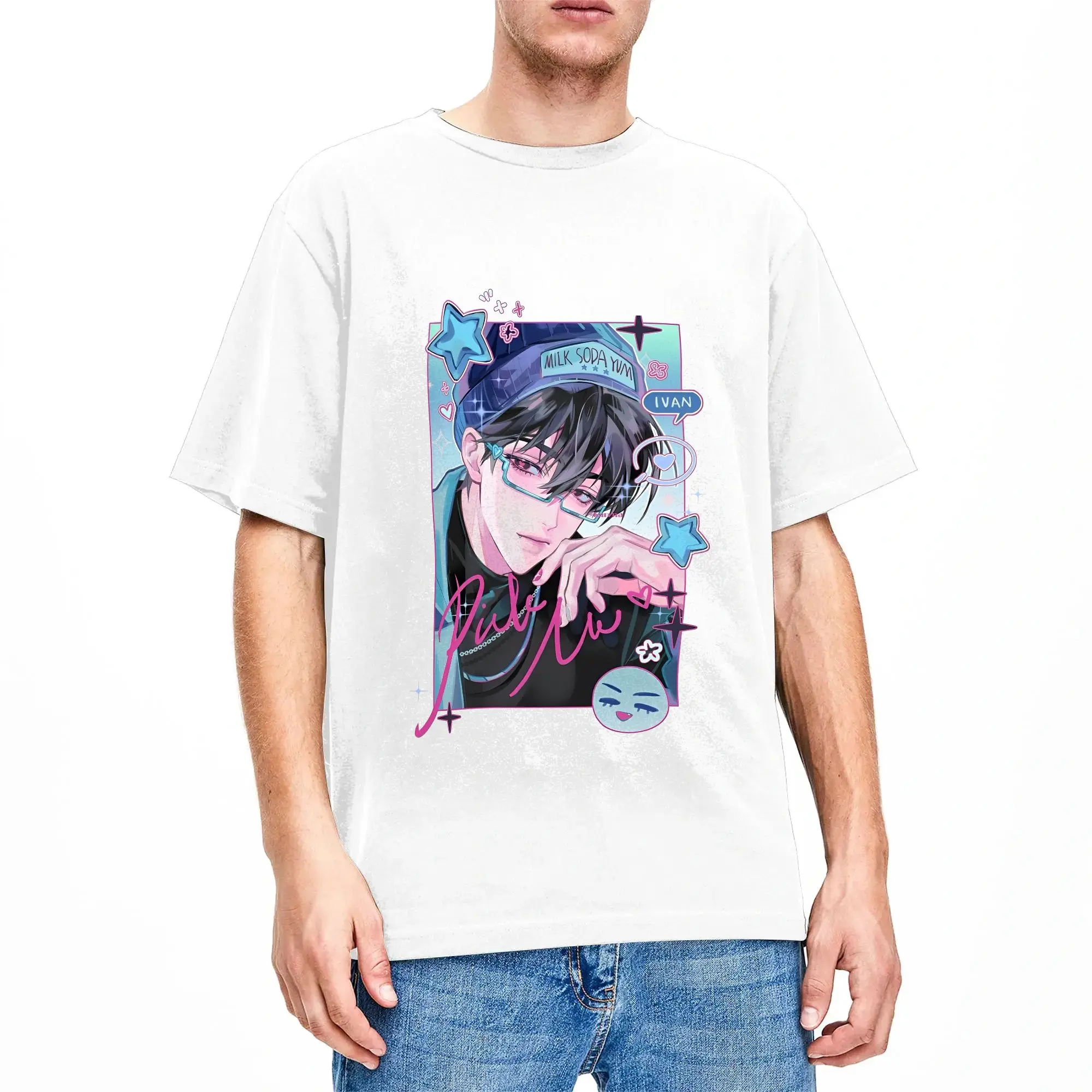 Camiseta Unissex Alien Stage Till Ivan Cartoon de Algodão Puro, Camiseta Divertida de Manga Curta com Gola Redonda, Tamanhos Grandes