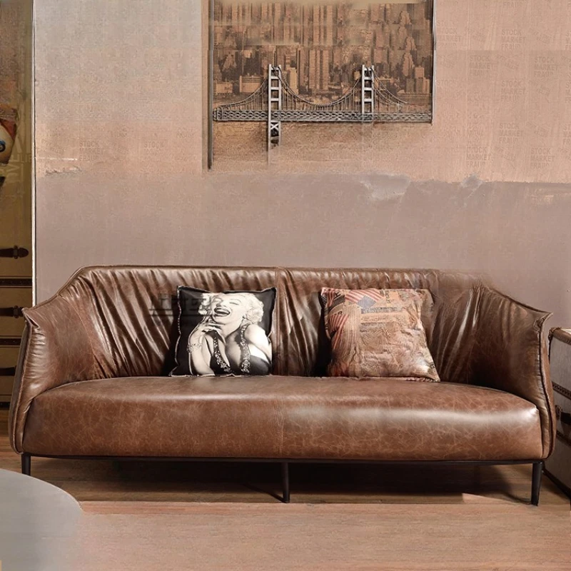 

Fashion Personality Simple Modern Sofa Creative Designer Leather Art Furniture Small Apartment Living Room Leisure Sofa Combinat