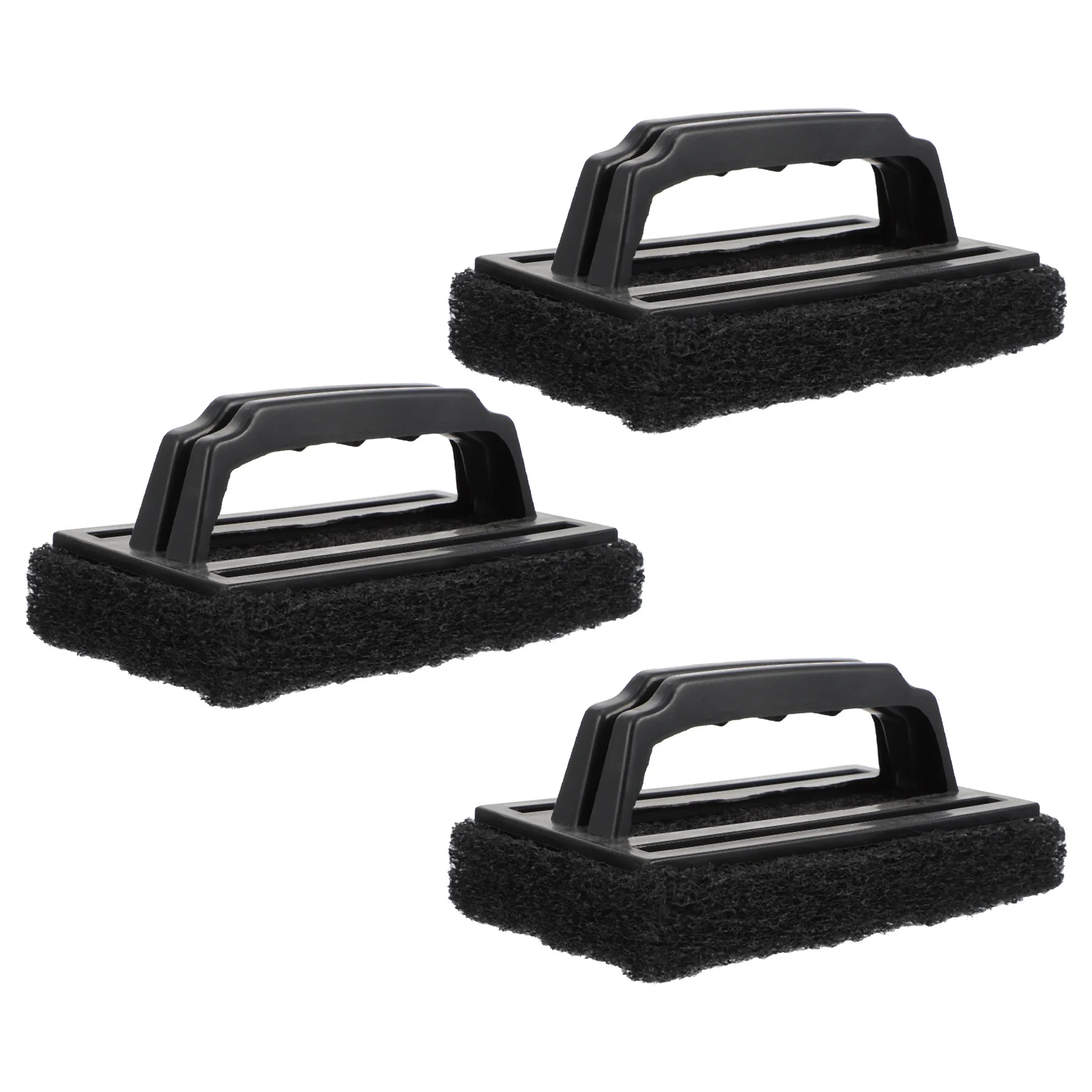 3 Pcs Griddle Grill Cleaning Brush Handheld Oven Gas Accessory BBQ Sponge Black Household