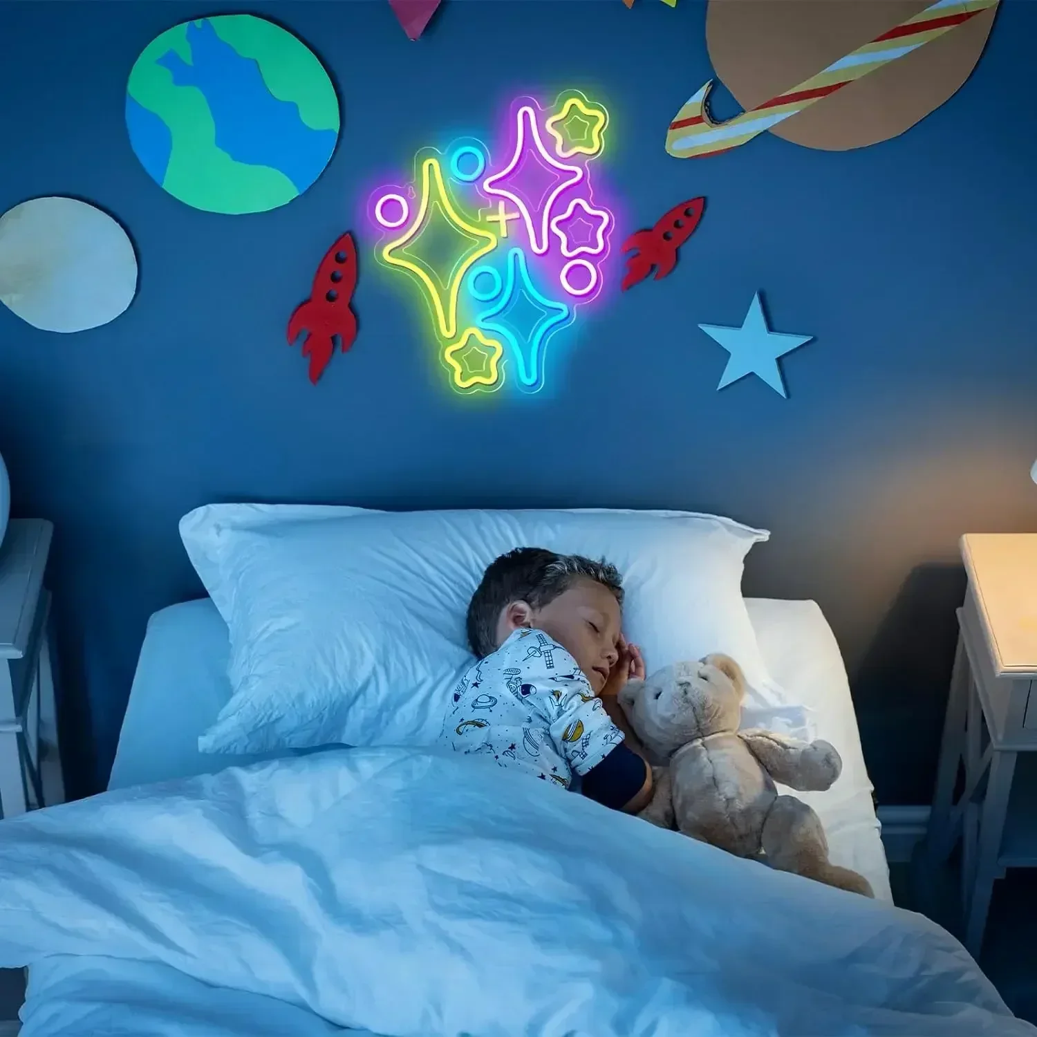 نجوم النيون علامات LED ضوء النيون علامات USB ضبط اشراق للرجل كهف غرفة نوم بار مقهى غرفة الطعام جدار ديكور هدية الكريسماس #4