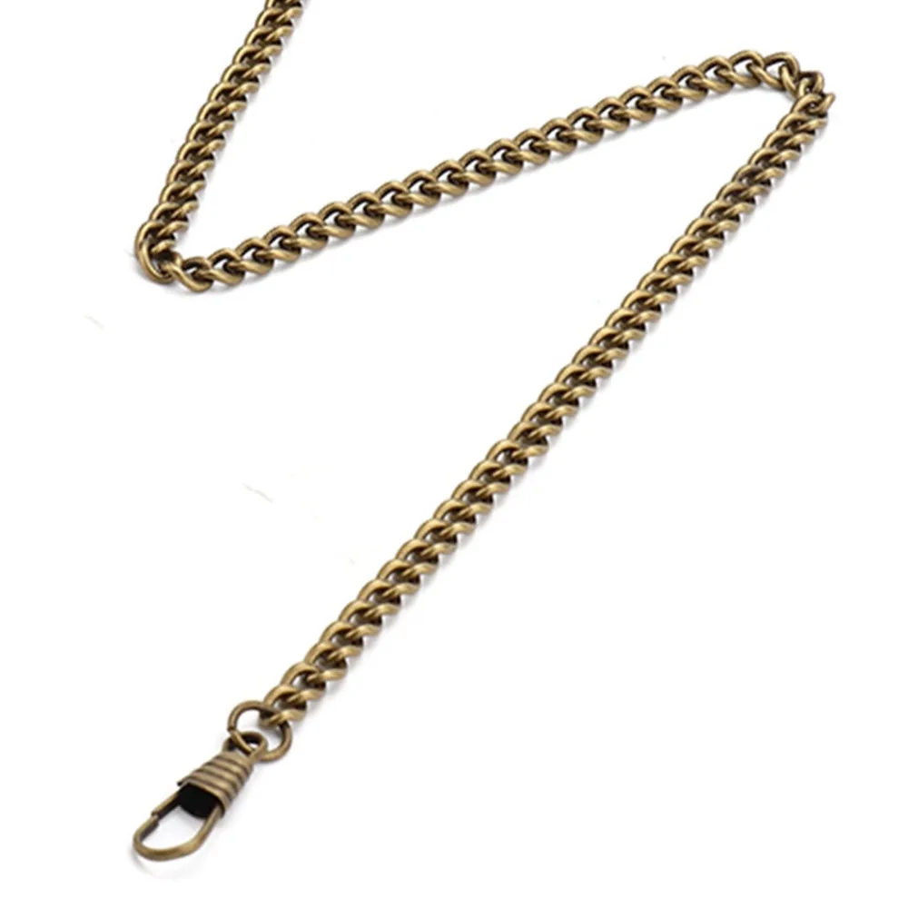 

Классическая цепочка для карманных часов длиной 44 см, бронзовая 3 крючка, Т-образная металлическая цепочка для карманных часов, винтажная цепочка для карманных часов, держатель для ключей для часов