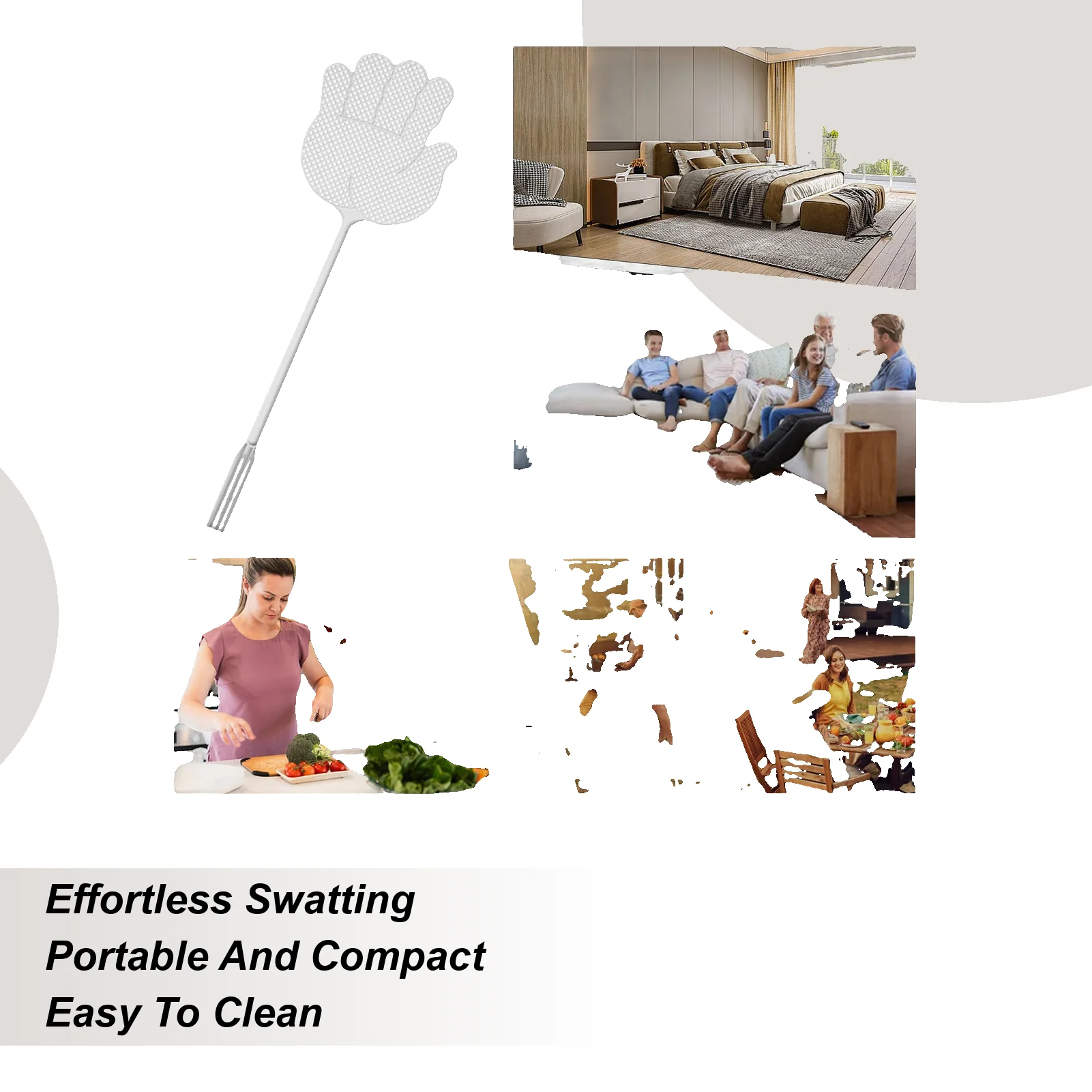 

Long Handle Fly Swatters Durable Plastic Insect Killer Flyswatter Anti Slip Handle Mosquito Repellent Tools Kitchen Accessories