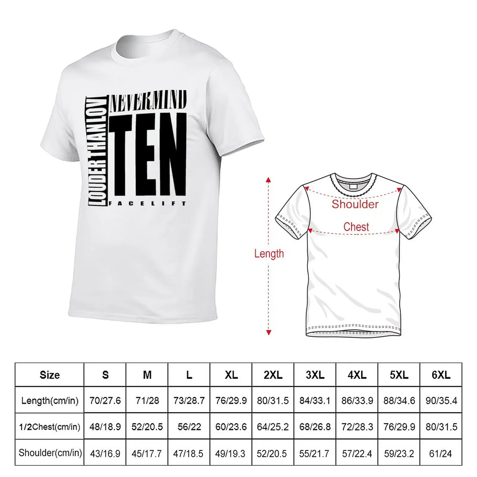 Nevermind Ten Facelift Louder than the Sound Grunge albums White version T-Shirt boys animal print heavy weight t shirts for men