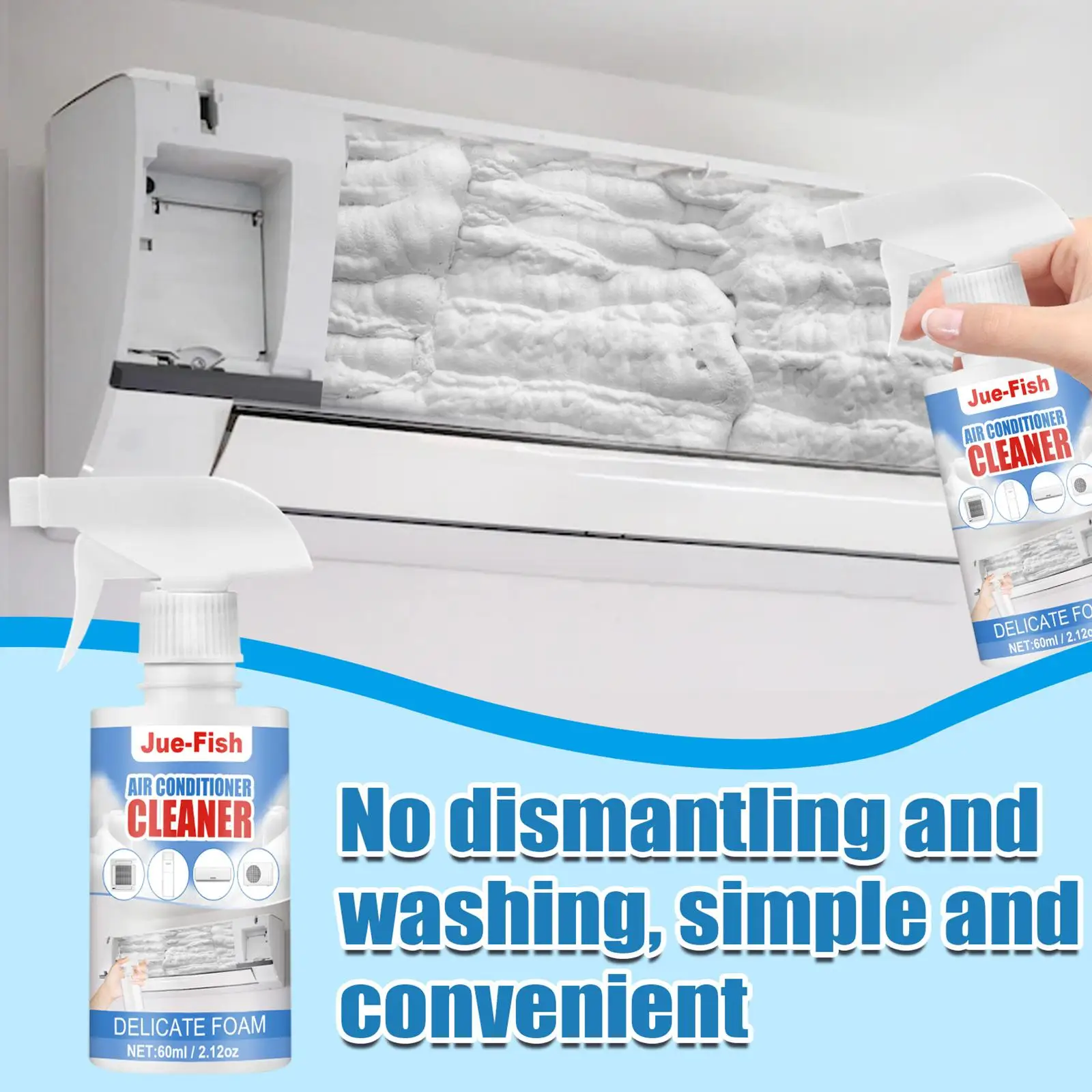 New 60ml Air Conditioner Foaming Cleaner Spray Deodorizer Professional Household Outside Machine Cleaning Foam Spray Deodorizer