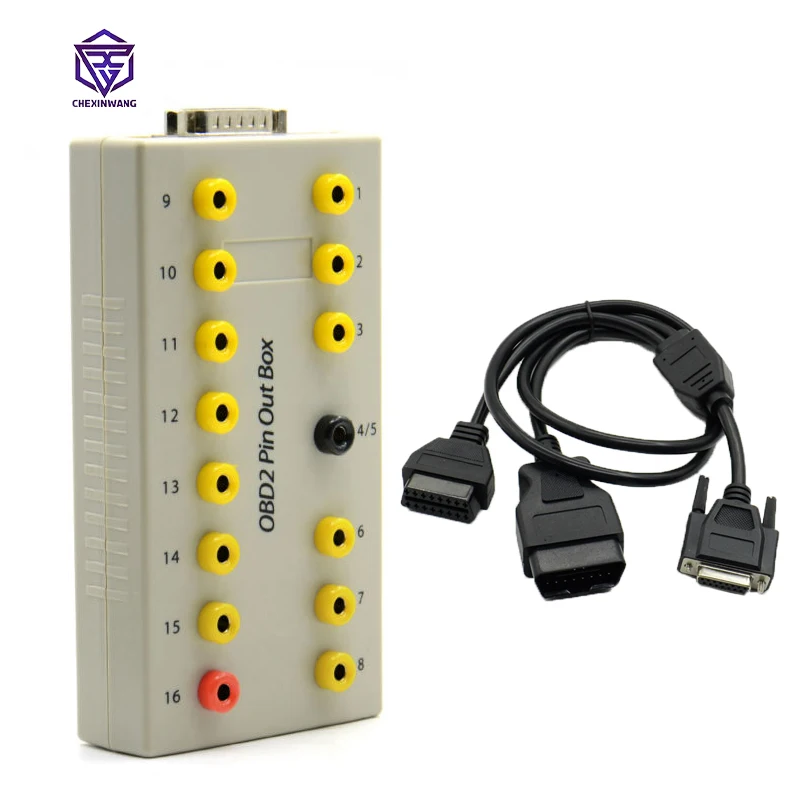 

OBD2 Pin Out Box Breakout Tester Connector Auto Diagnostic Pinout Car Protocol Detector Auto Can Test Box 16 Pin Cable