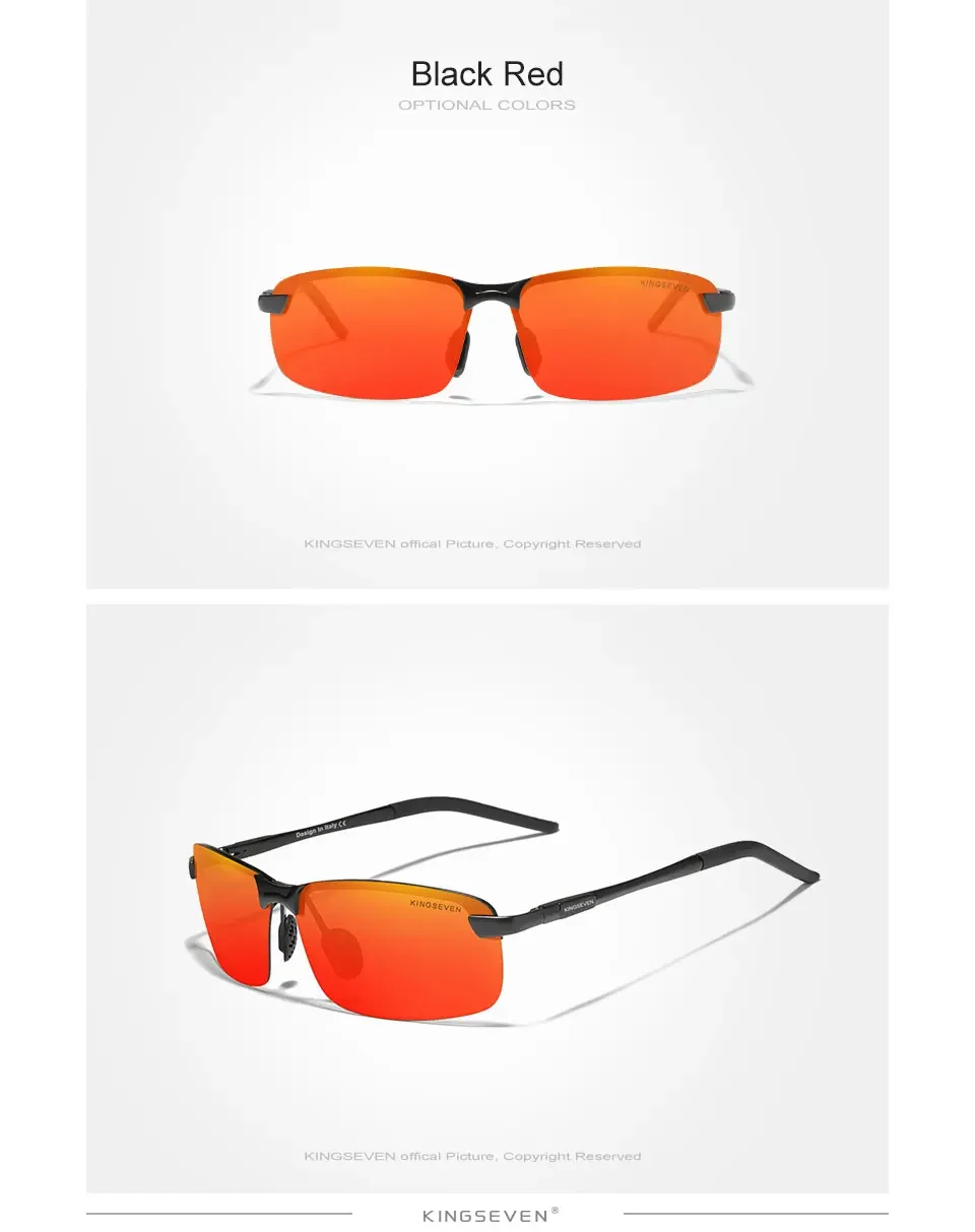 KINGSEVEN Marke Upgrade männer Aluminium Sonnenbrille Hohe Qualität Polarisierte Randlose Einfache Outdoor Sport Brillen – Detail 6