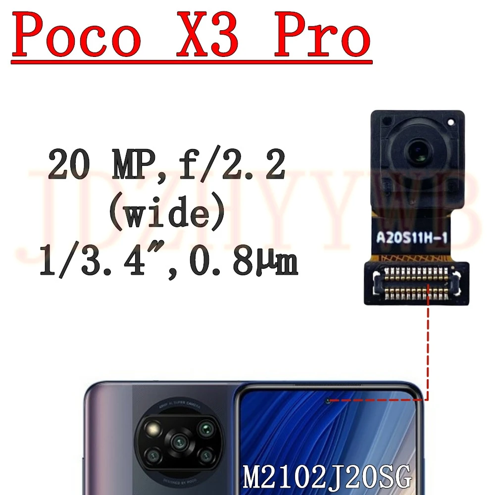 Rear Front Camera For Xiaomi Poco X3 Pro Selfie Wide Ultrawide Main Back Camera Module Replacement Poco X3pro