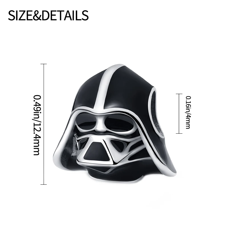 Star Wars 925 Sterling Silber Schattenkrieger Charm Helm Kriegsroboter Perlen Passend für Original Damen Armband Anhänger DIY Schmuck Geschenke – Detail 6