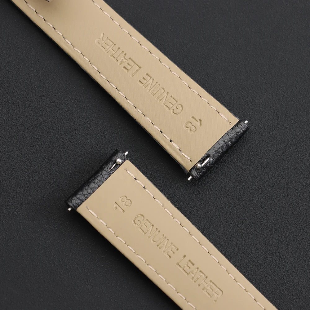 16mm 18mm 20mm 22mm Genuine Leather Watch Strap for Cartier Tank London Solo Lychee Textured Cowhide Watchband Men Women Band image 5