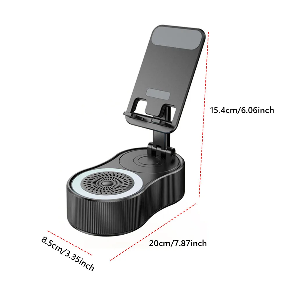 حامل الهاتف الخليوي مع مكبر صوت BT وبنك طاقة قابل للطي حامل جوّال بلاستيكي محمول حامل الهاتف المحمول هدايا عيد الميلاد للرجال والنساء