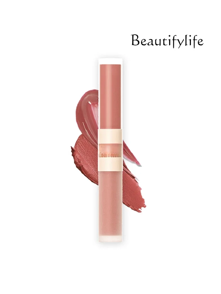 Double lip glaze matte moisturizing water gloss lip mud lipstick crushed ice double lip gloss