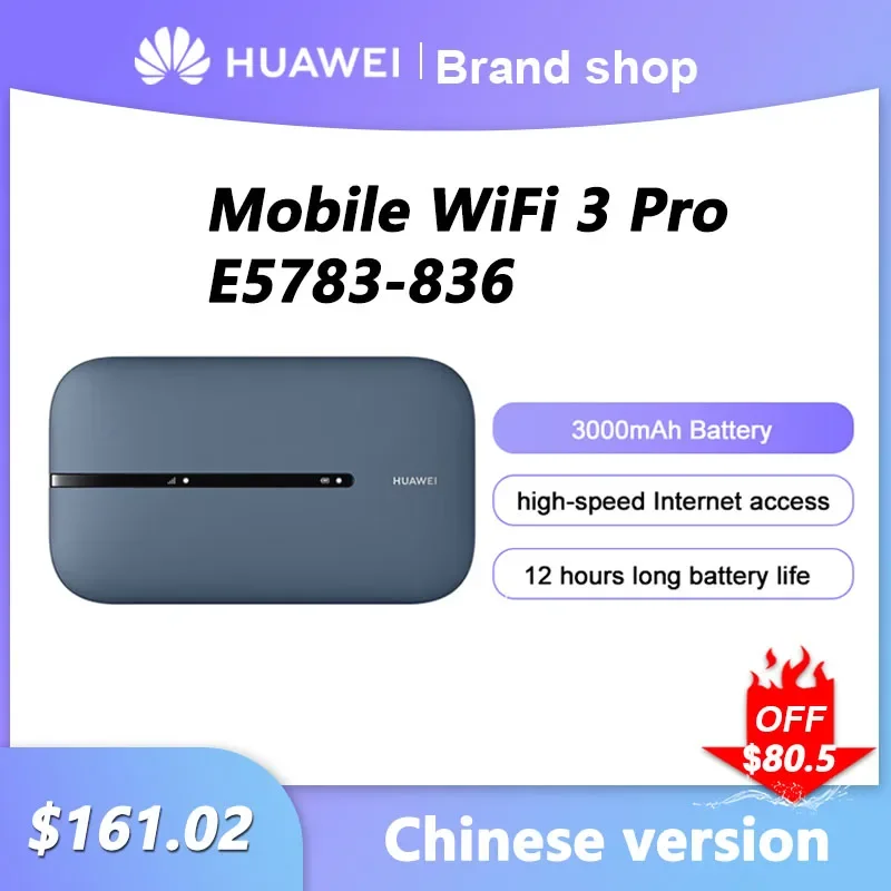 Huawei Mobile WiFi 3 Pro Router E5783-836 Wireless WiFi Hotspot Pocket MiFi 300mbps With Sim Card Slot Repeater Battery 3000mah