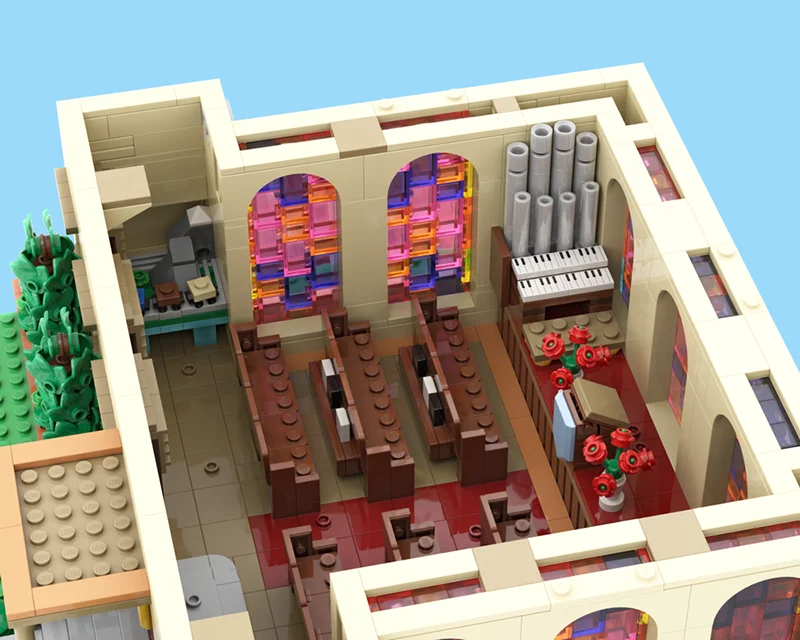 Moc Bouwsteen Springfield Kerk Architectuur Model Technologie Modulaire Simpsoned Modulaire Baksteen Stad Street View Speelgoed Cadeau