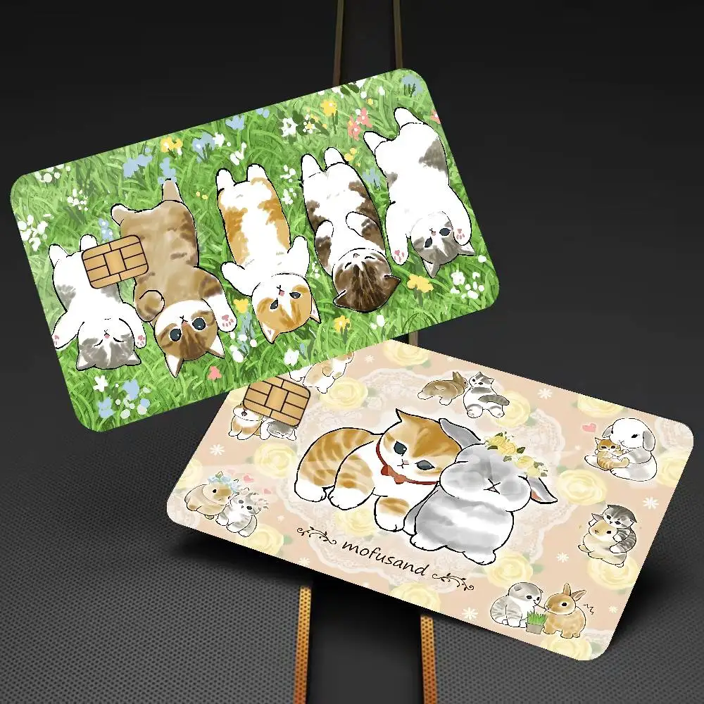 Cute Cat M-Mofusands Credit Card Skin Stickers No Adhesive Residue Water Proof for VISA Credit Card Subway Access Card