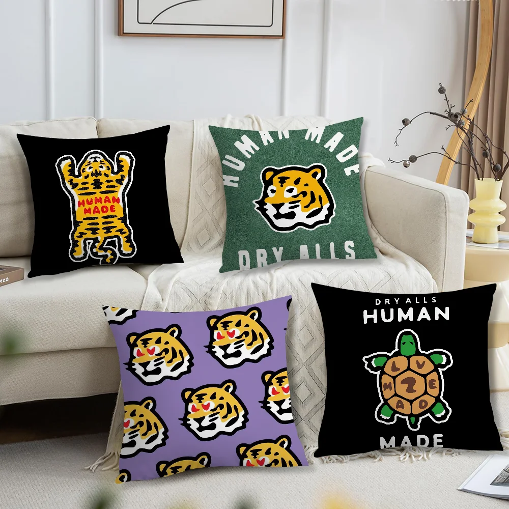 Luxury M-Made Nigo H-Humans Pillow Case Living Room Sofa Cushion Cover Suitable For Home Bedroom Room Decoration