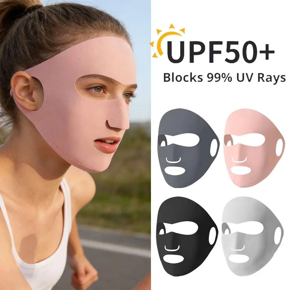 

Маска для защиты от ультрафиолета для женщин, регулируемая, летняя, из ледяного шелка, легкая и дышащая, дизайн Kini Ice Silk Mask