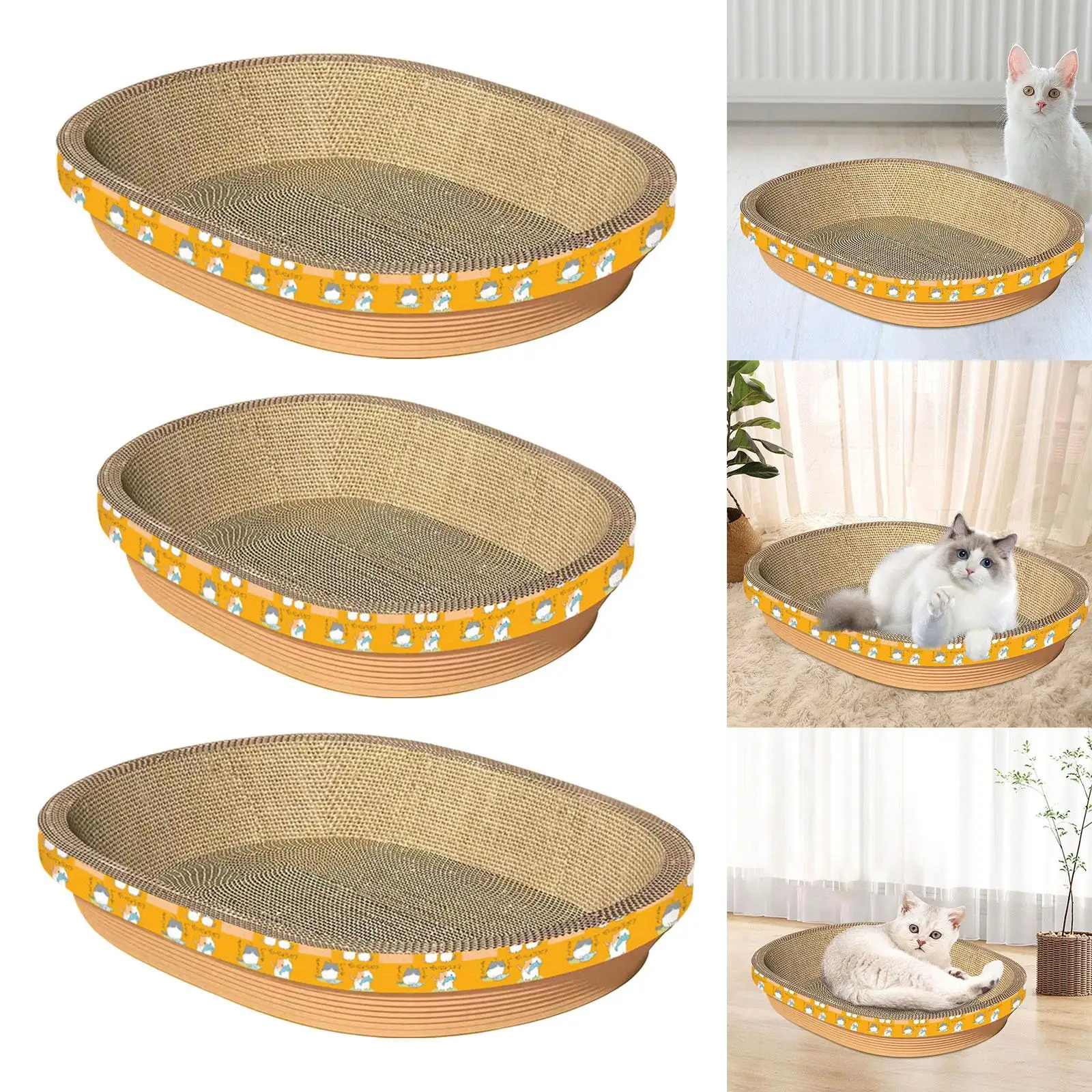 Cardboard Cat Scratching Board, Kitten Lounger, Couch, Furniture Protector Cat Scratcher Lounger Couch Cats Training Toy