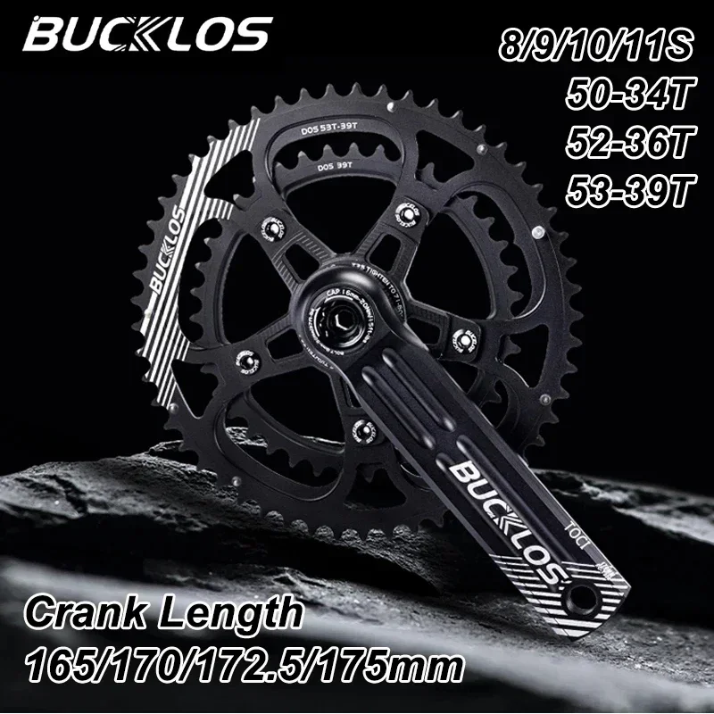 

BUCKLOS 110BCD for GXP Gravel Bicycle Crankset with Converter Road Bike Crank Set 50-34T 52-36T 53-39T Chainring 170mm Crank