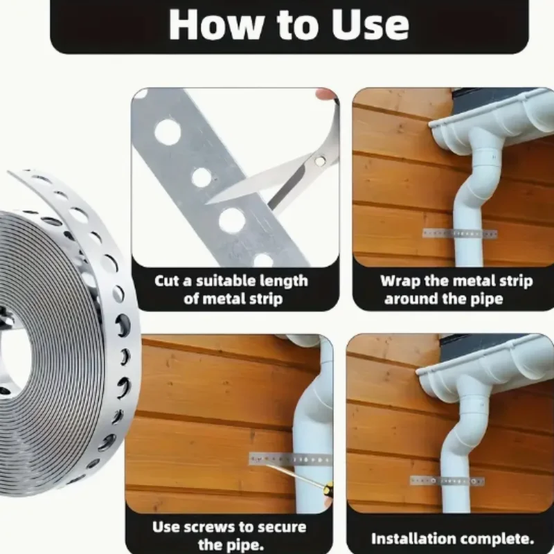 1 roll  Perforated metal strip for pipe support fixed galvanized steel tape sheet metal work Pre-Punched Multi-Slot Metal Tape