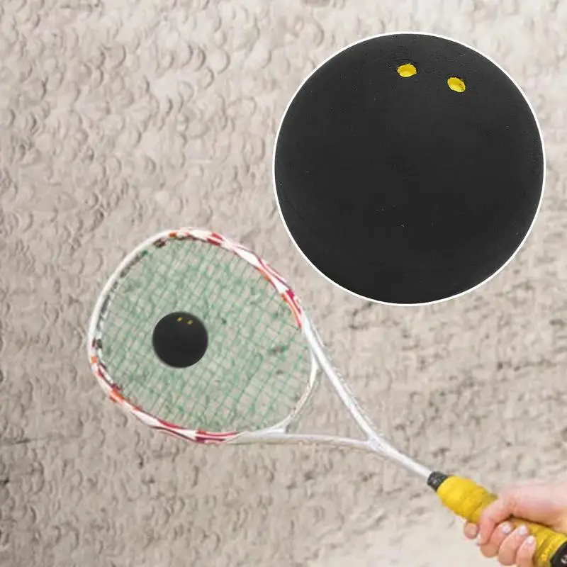 Double Yellow Point Squash Bolas, Borracha, Treinamento De Velocidade, Raquete, 1Pc