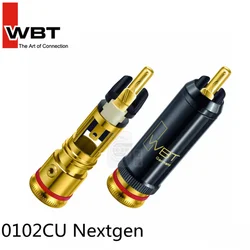 High quality WBT 0102CU gold plated Nextgen series RCA signal plug HiFi power amplifier CD cell audio signal Lotus plug