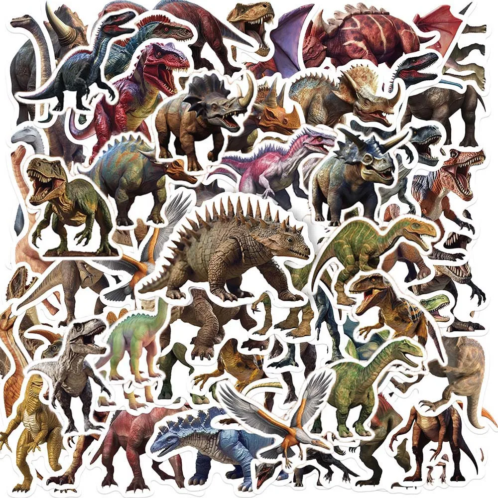 

10/50Pcs Cool Jurassic Dinosaurs Cartoon Varied Sticker Pack for Kid Travel Luggage Notebook Car Wall Decoration Graffiti Decals