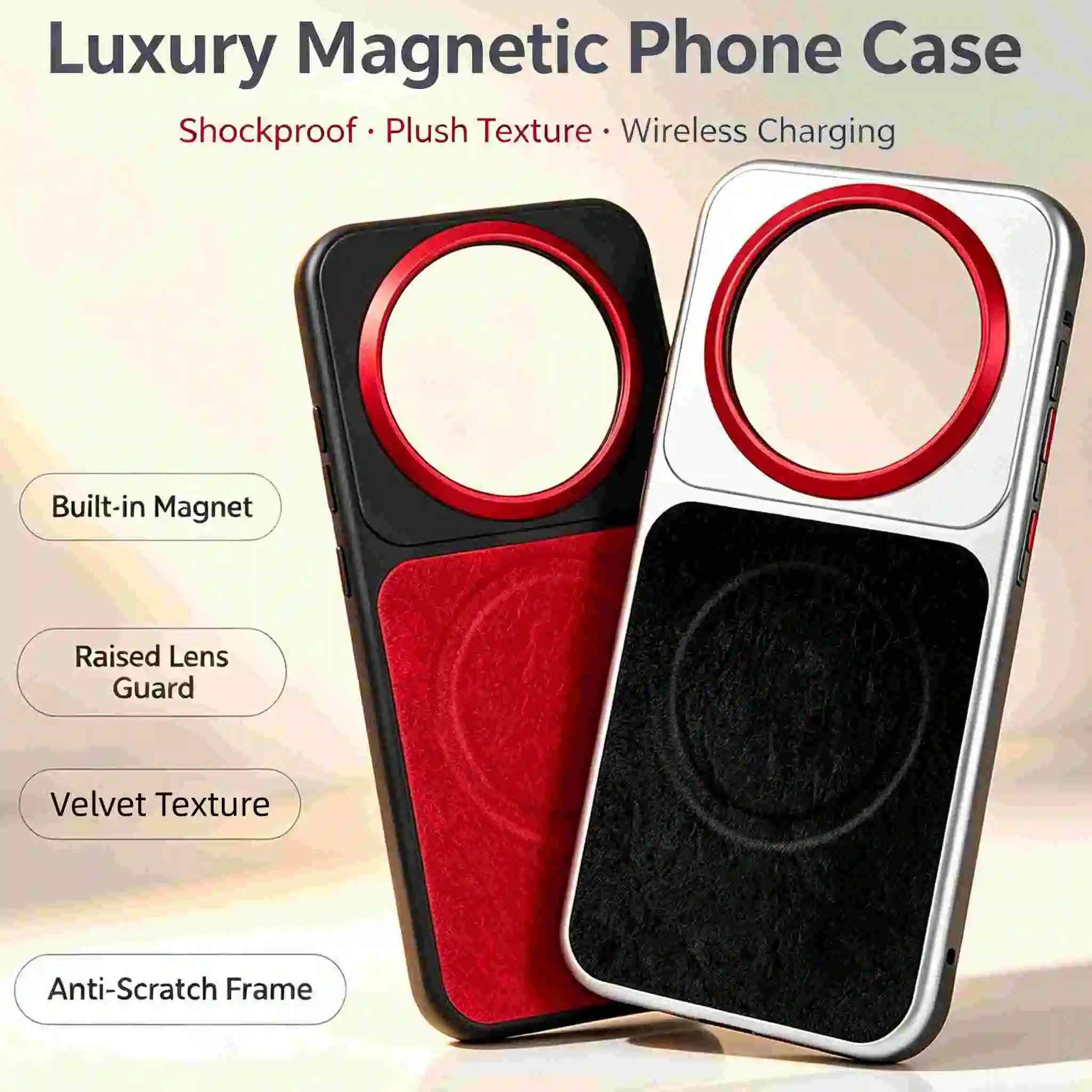 Étui rigide magnétique à texture velours de qualité supérieure pour Honor Magic8/Magic 8 Pro, protection antichoc pour objectif surélevé, protection pour chargeur sans fil, Funda