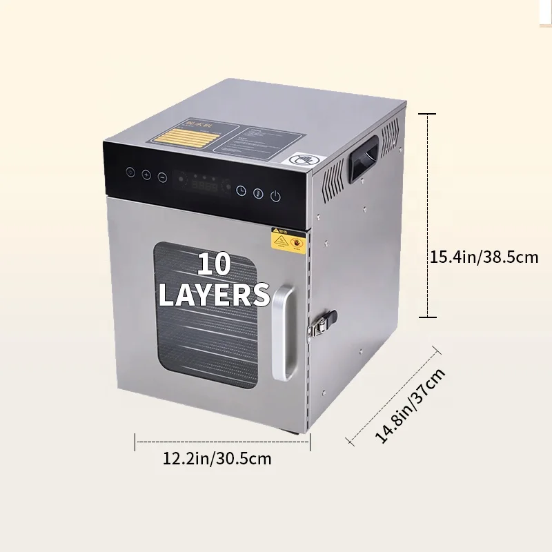 

Food Dehydrator with 10Trays, 600W Dehydrator for Jerky, Herb & Fruit, 48H Timer & Temp Control