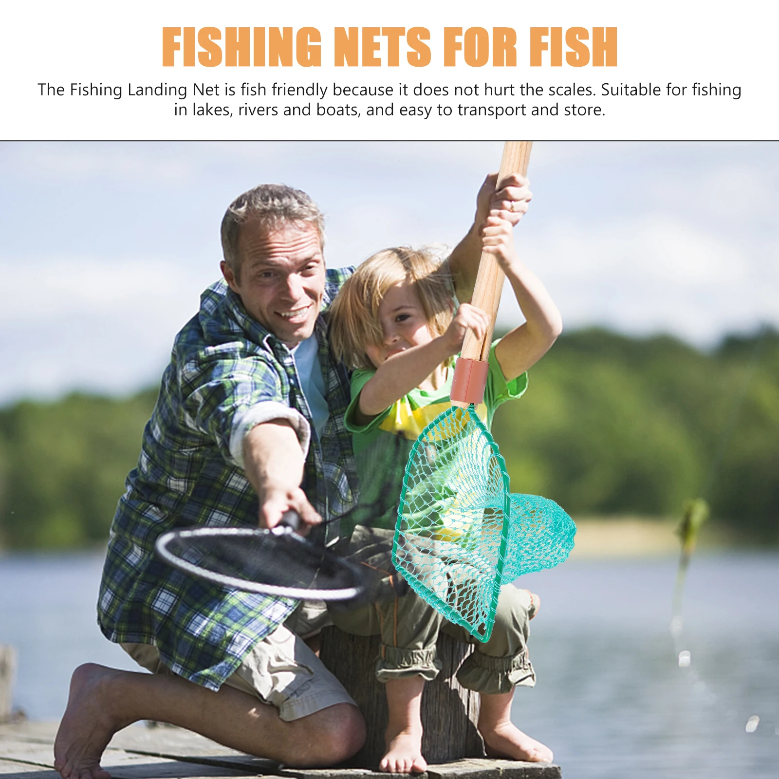 

Wooden Handle Copy Net Fishing Catching Collapsible Adjustable Nets Length Carp Foldable Portable Fishing Net Freshwater