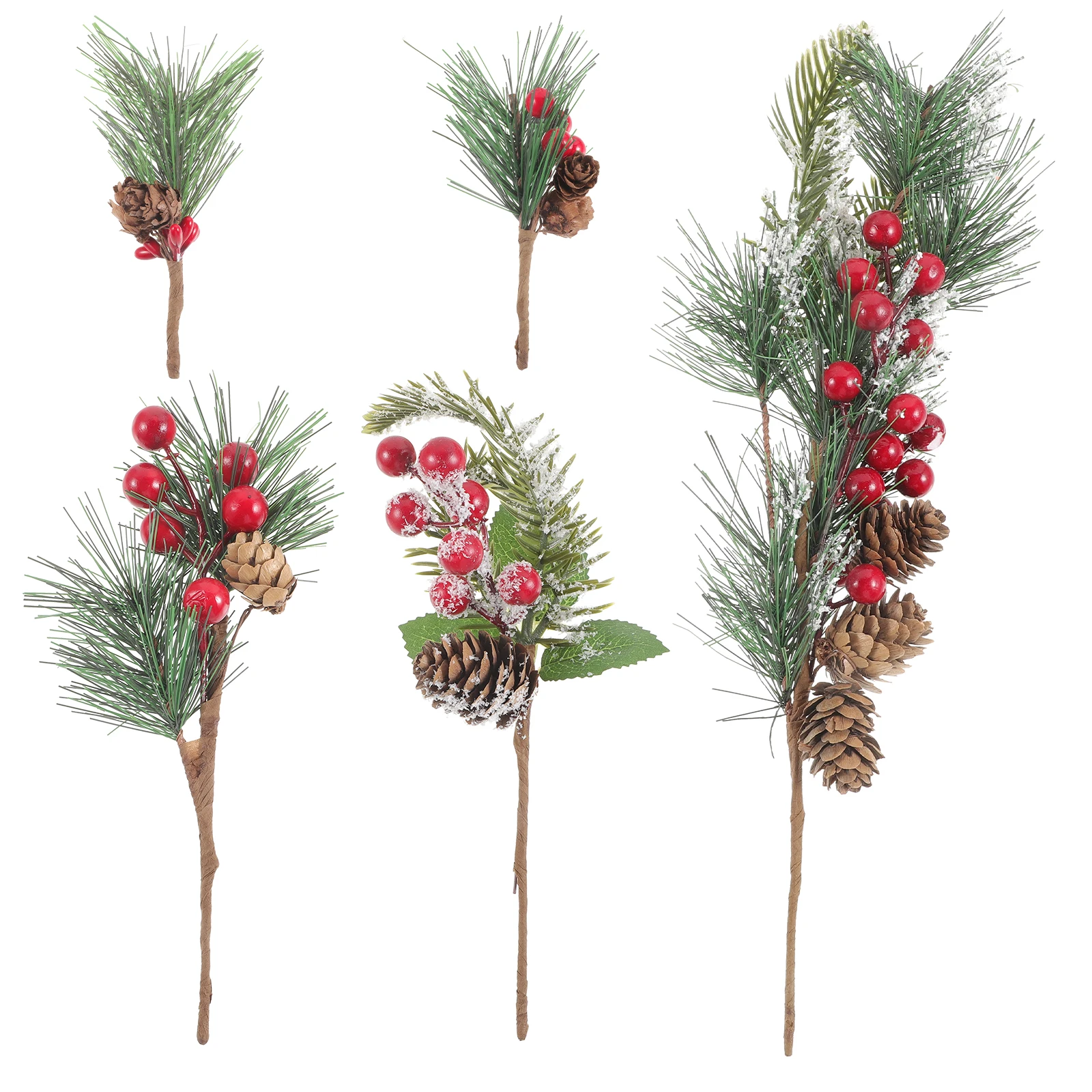 

1 Set Artificial Christmas Picks Red Berries Pine Cones Simulation Berries Decor For Christmas Tree Diy Crafts Xmas Party Table