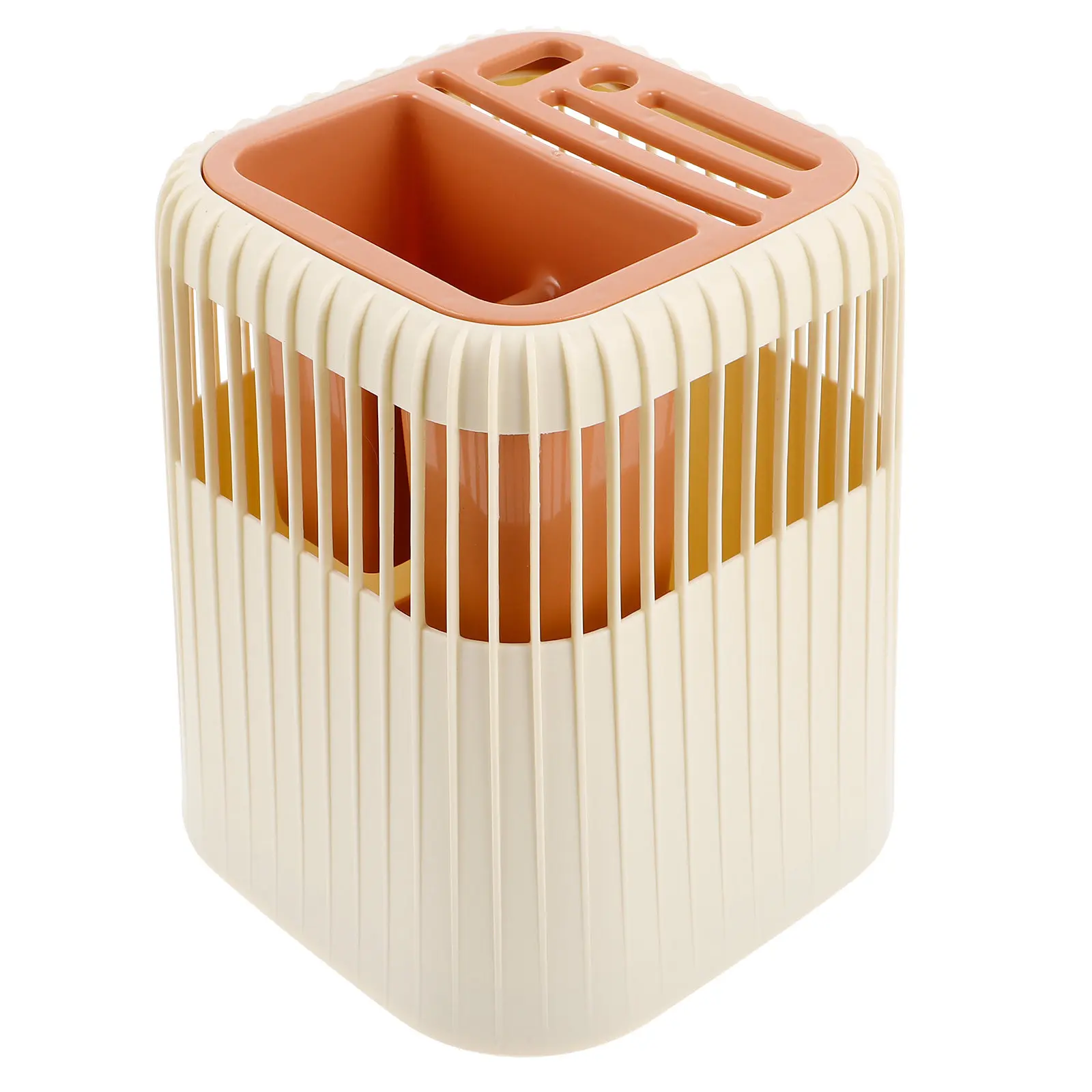 Utensil Drying Rack Kitchen Counter Silverware Holder Cutlery Drainer Sink Organizer Dish Washing Tools Yellow Rotating