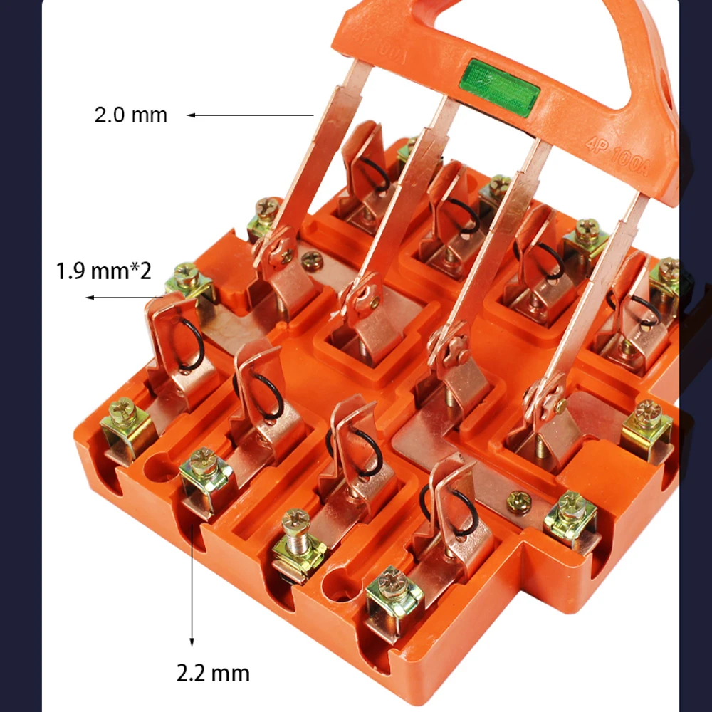 Cubierta transparente con Base naranja, interruptor de cuchillo con lámpara, calidad de cobre, 4 polos, 100 amperios, cambio Manual, gran oferta