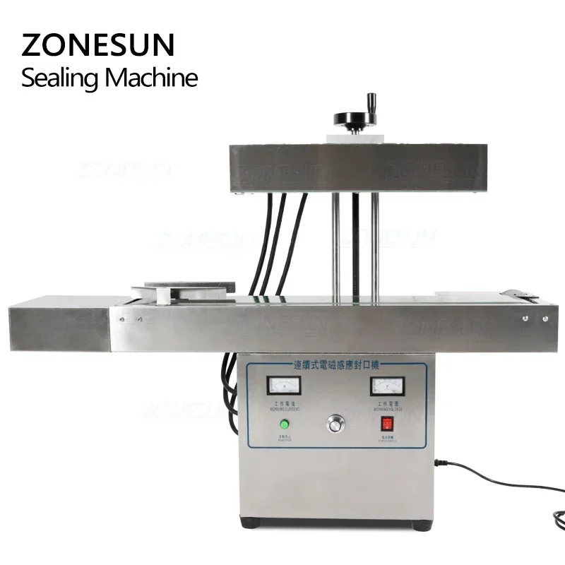 ZONESUN ZS-FK2100 verticale inductiesluitmachine, elektromagnetische continue aluminiumfoliesealer